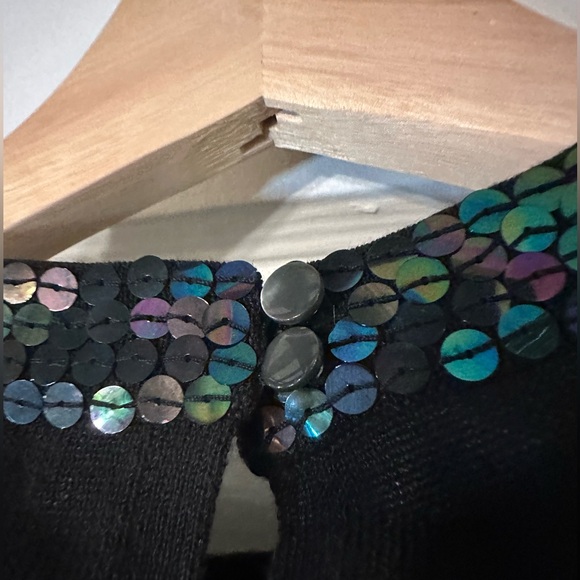 Club Monaco Black Top with Sequins - Picture 5 of 5
